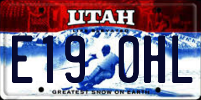 UT license plate E190HL