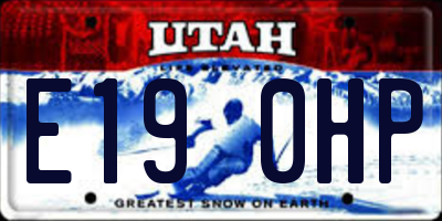 UT license plate E190HP