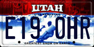 UT license plate E190HR