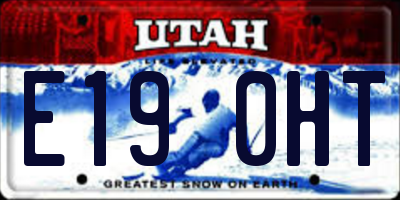 UT license plate E190HT