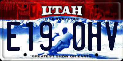 UT license plate E190HV