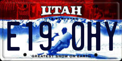 UT license plate E190HY