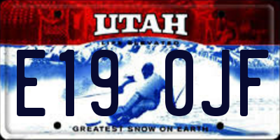 UT license plate E190JF