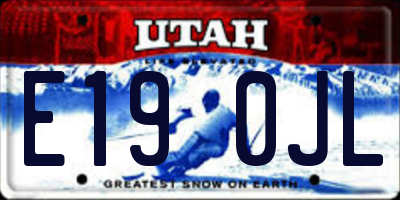 UT license plate E190JL