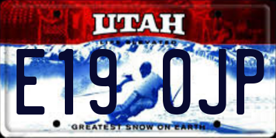 UT license plate E190JP