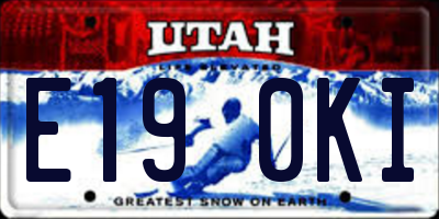 UT license plate E190KI