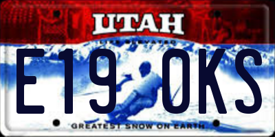 UT license plate E190KS