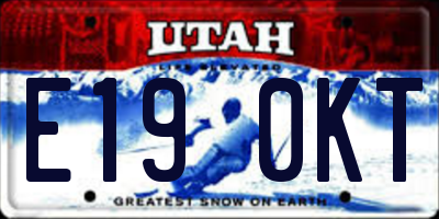 UT license plate E190KT