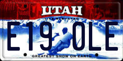 UT license plate E190LE