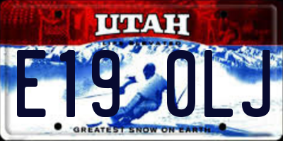UT license plate E190LJ