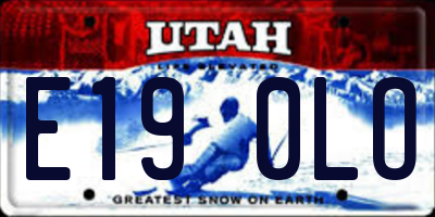 UT license plate E190LO