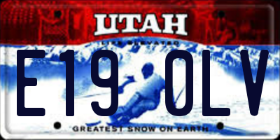 UT license plate E190LV
