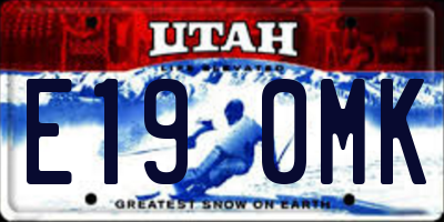 UT license plate E190MK