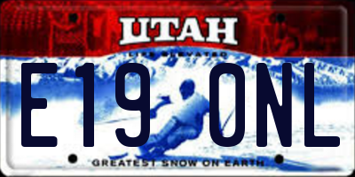 UT license plate E190NL
