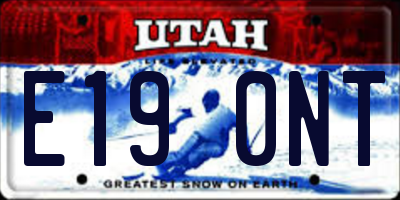UT license plate E190NT
