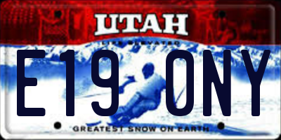UT license plate E190NY