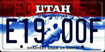 UT license plate E190OF