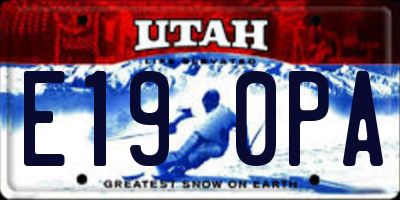 UT license plate E190PA