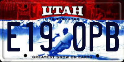 UT license plate E190PB
