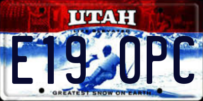 UT license plate E190PC