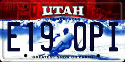 UT license plate E190PI