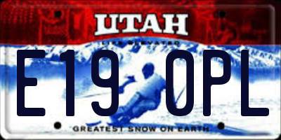 UT license plate E190PL