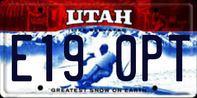 UT license plate E190PT