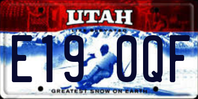 UT license plate E190QF