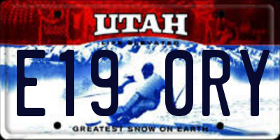 UT license plate E190RY