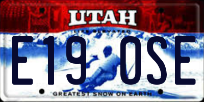 UT license plate E190SE