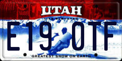 UT license plate E190TF