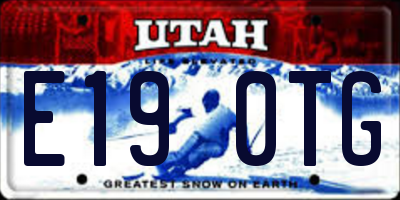 UT license plate E190TG