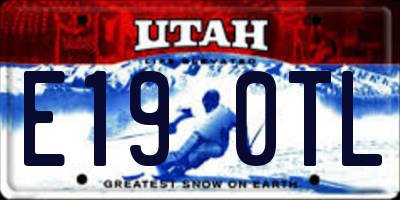 UT license plate E190TL