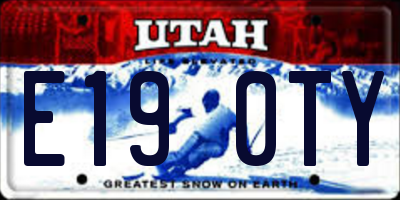 UT license plate E190TY