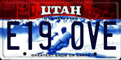 UT license plate E190VE