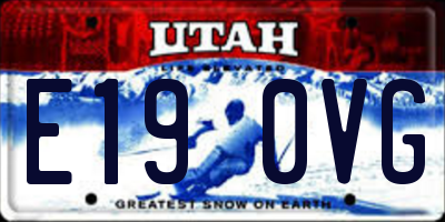 UT license plate E190VG