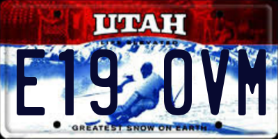 UT license plate E190VM