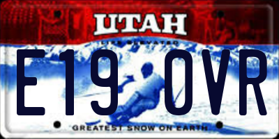 UT license plate E190VR