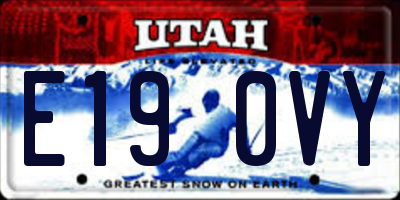 UT license plate E190VY