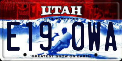 UT license plate E190WA