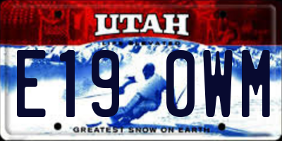 UT license plate E190WM