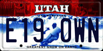 UT license plate E190WN