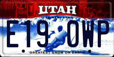 UT license plate E190WP