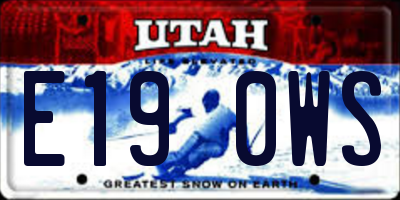 UT license plate E190WS