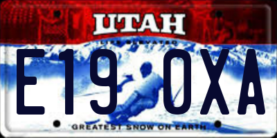 UT license plate E190XA
