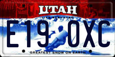 UT license plate E190XC