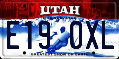UT license plate E190XL