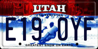 UT license plate E190YF