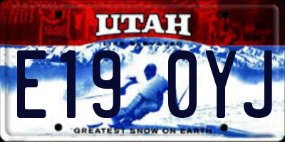 UT license plate E190YJ
