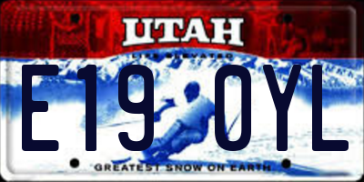 UT license plate E190YL